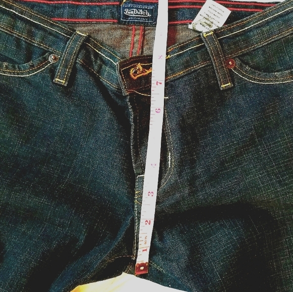 Y2k VON DUTCH Blue Purple Low Rise Flare Embroidery Patch Dark Wash Jeans 28 LN - Picture 15 of 16